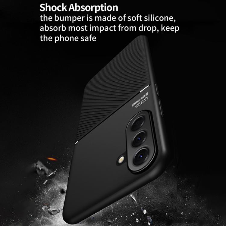 For Samsung Galaxy A57 5G Classic Tilt Strip Grain Magnetic PC Hybrid TPU Phone Case
