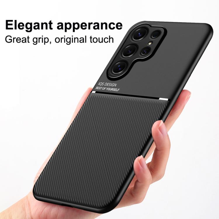For Samsung Galaxy S26+ 5G Classic Tilt Strip Grain Magnetic PC Hybrid TPU Phone Case
