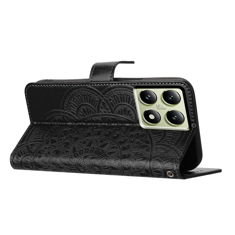 For Xiaomi 14T Pro Flower Embossed Leather Phone Case