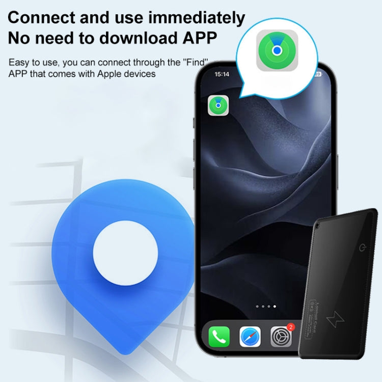 F5 Ultra-thin Card Type Location Tracker Anti-lost Device - Black