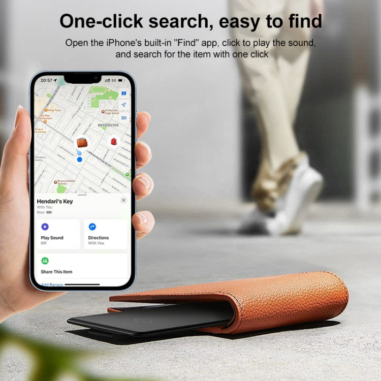 F5 Ultra-thin Card Type Location Tracker Anti-lost Device - Black
