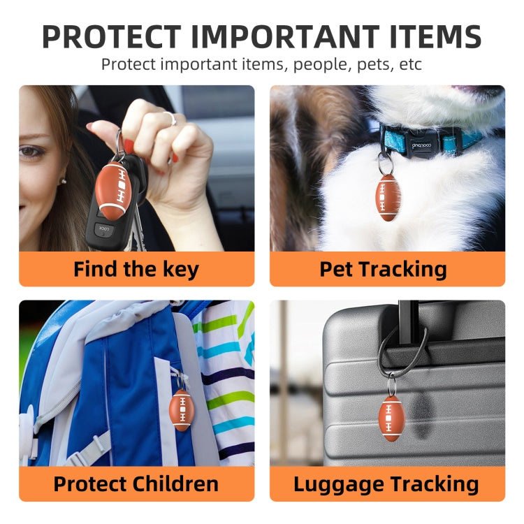 F6 Rugby Shape Global Location Tracker Anti-lost Device - Brown