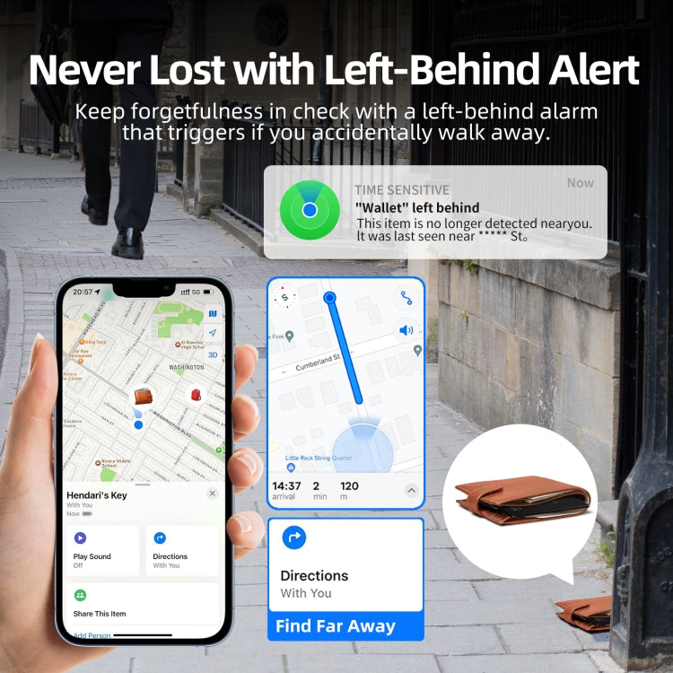 F9 Mirror Surface Ultra-thin Card Type Location Tracker Anti-lost Device - Black