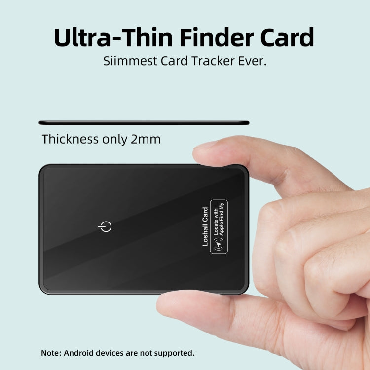 F9 Mirror Surface Ultra-thin Card Type Location Tracker Anti-lost Device - Black