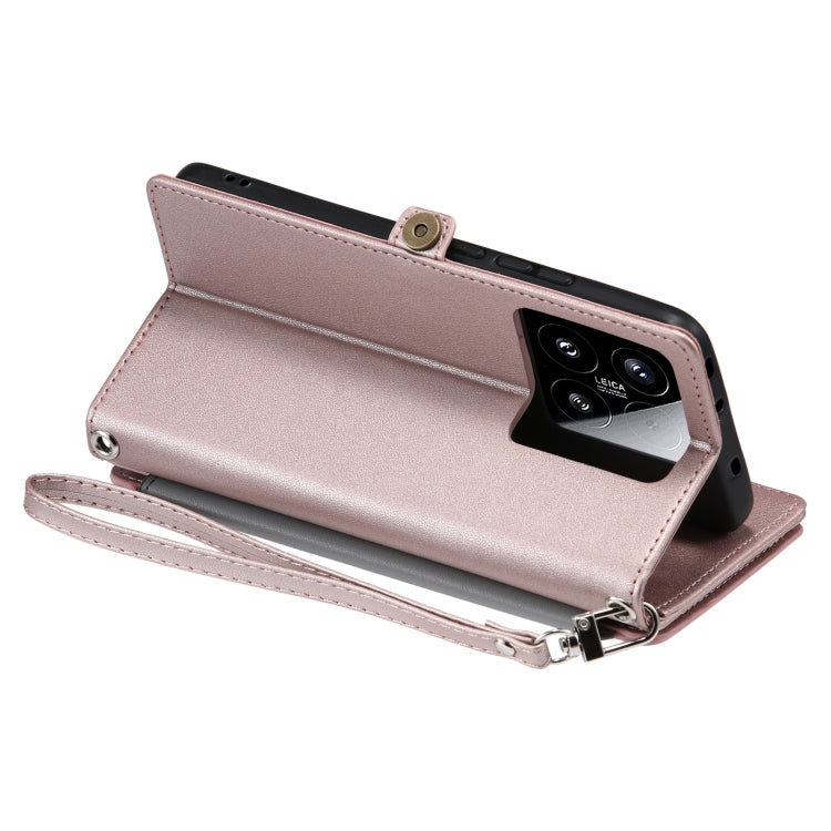 For Xiaomi 15 Leather Stitching Multi-card Slot Zipper Phone Case