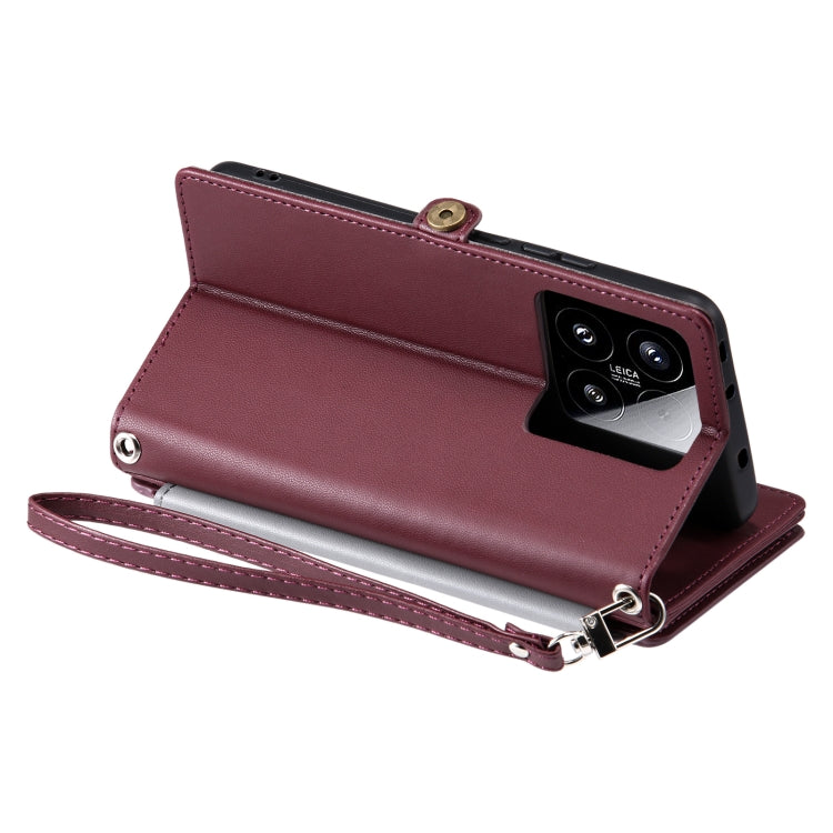 For Xiaomi 15 Leather Stitching Multi-card Slot Zipper Phone Case