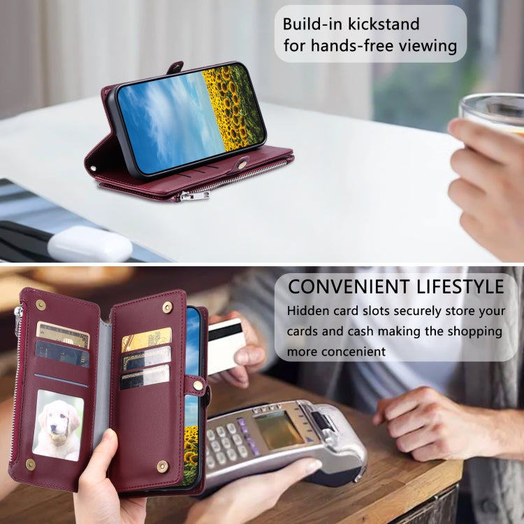 For Xiaomi 15 Leather Stitching Multi-card Slot Zipper Phone Case