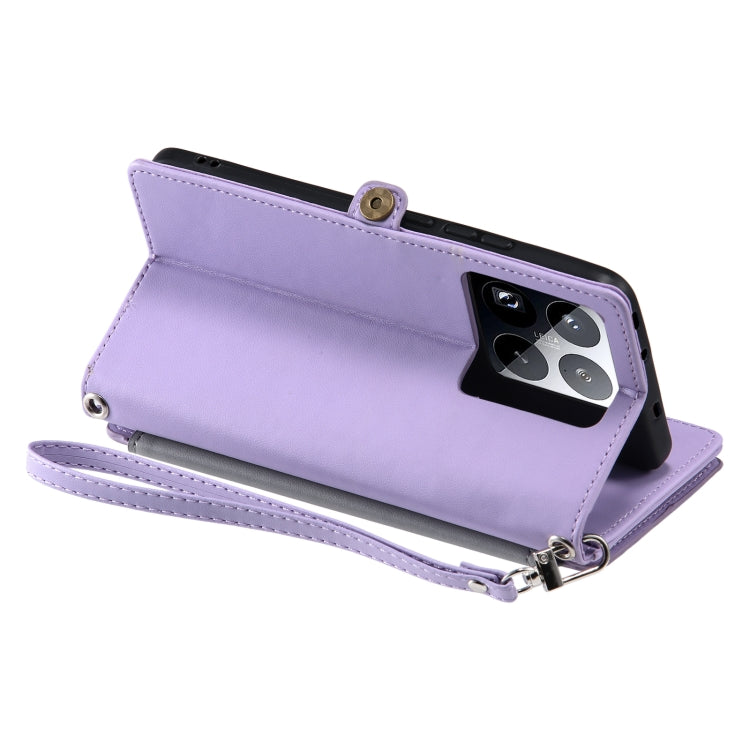 For Xiaomi 15 Pro Leather Stitching Multi-card Slot Zipper Phone Case