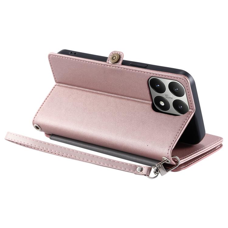 For Xiaomi 15T Pro Leather Stitching Multi-card Slot Zipper Phone Case