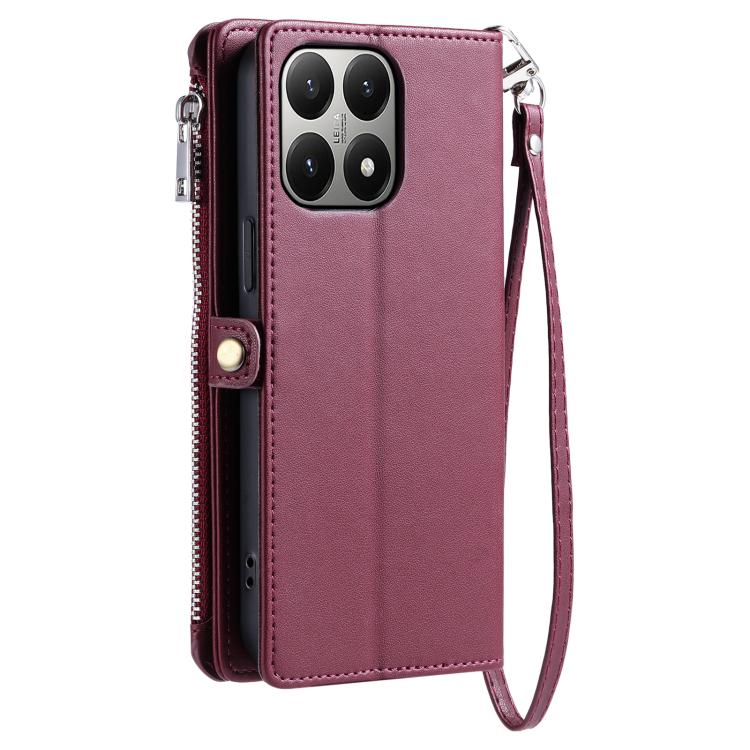For Xiaomi 15T Pro Leather Stitching Multi-card Slot Zipper Phone Case