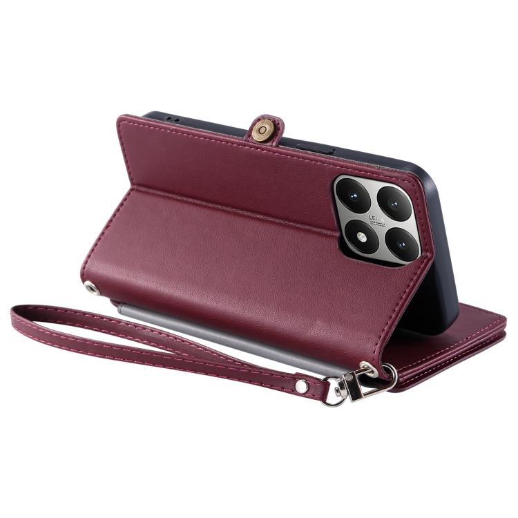 For Xiaomi 15T Pro Leather Stitching Multi-card Slot Zipper Phone Case