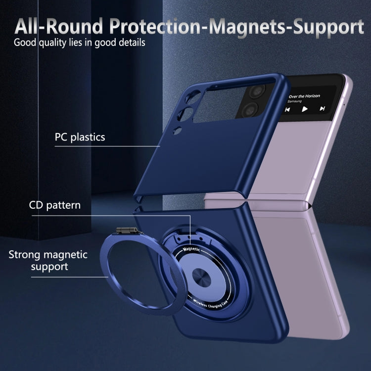 For Samsung Galaxy Z Flip3 360 Rotation Ring Holder MagSafe Shockproof PC Phone Case