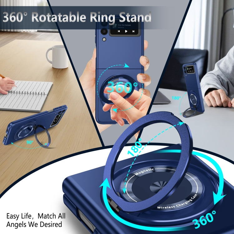 For Samsung Galaxy Z Flip3 360 Rotation Ring Holder MagSafe Shockproof PC Phone Case