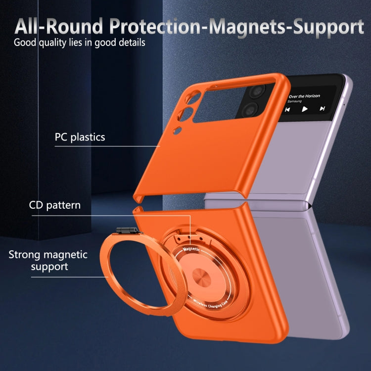For Samsung Galaxy Z Flip3 360 Rotation Ring Holder MagSafe Shockproof PC Phone Case