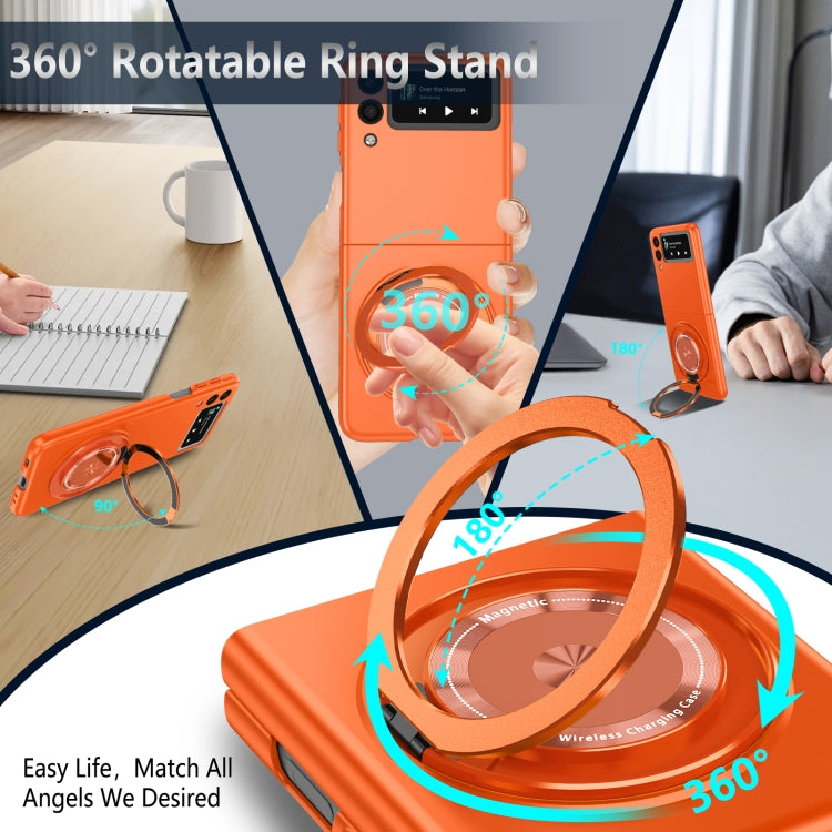 For Samsung Galaxy Z Flip3 360 Rotation Ring Holder MagSafe Shockproof PC Phone Case