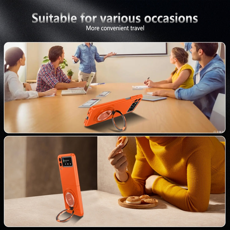 For Samsung Galaxy Z Flip3 360 Rotation Ring Holder MagSafe Shockproof PC Phone Case