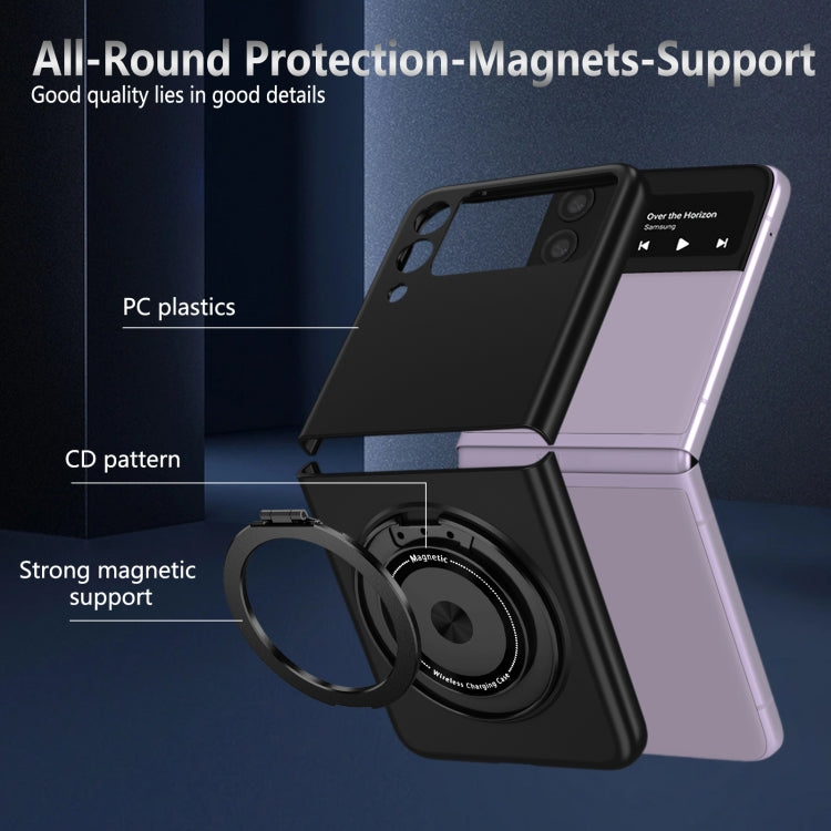For Samsung Galaxy Z Flip3 360 Rotation Ring Holder MagSafe Shockproof PC Phone Case