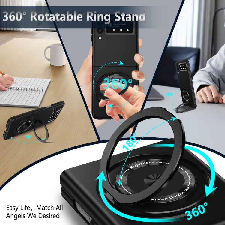 For Samsung Galaxy Z Flip3 360 Rotation Ring Holder MagSafe Shockproof PC Phone Case