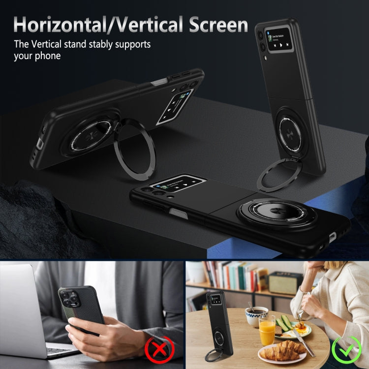 For Samsung Galaxy Z Flip3 360 Rotation Ring Holder MagSafe Shockproof PC Phone Case