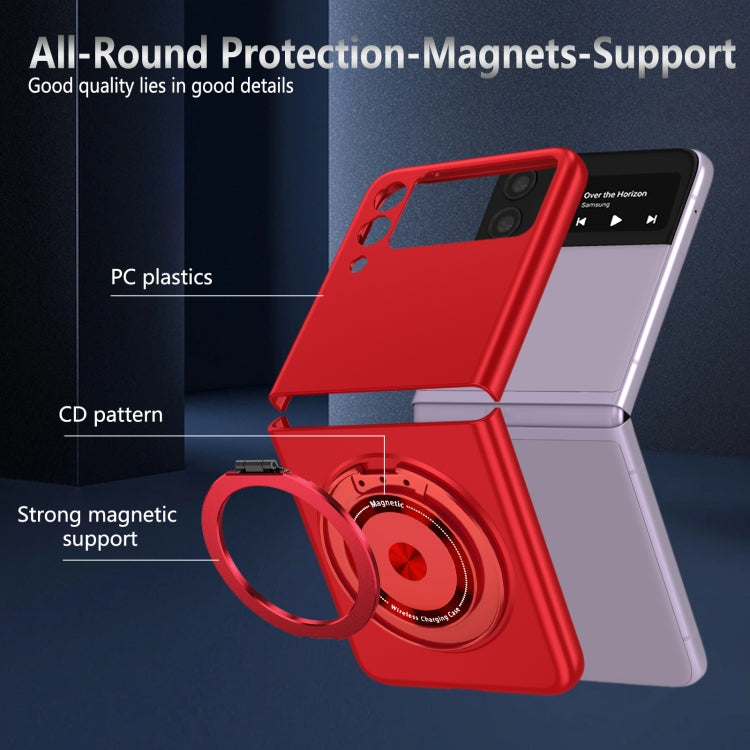 For Samsung Galaxy Z Flip3 360 Rotation Ring Holder MagSafe Shockproof PC Phone Case