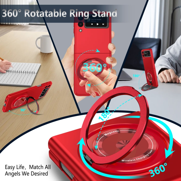 For Samsung Galaxy Z Flip3 360 Rotation Ring Holder MagSafe Shockproof PC Phone Case