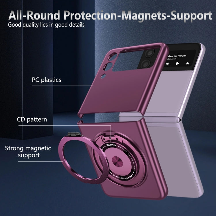 For Samsung Galaxy Z Flip3 360 Rotation Ring Holder MagSafe Shockproof PC Phone Case
