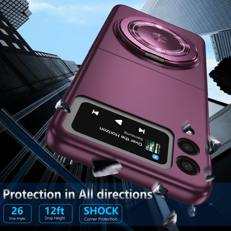 For Samsung Galaxy Z Flip3 360 Rotation Ring Holder MagSafe Shockproof PC Phone Case