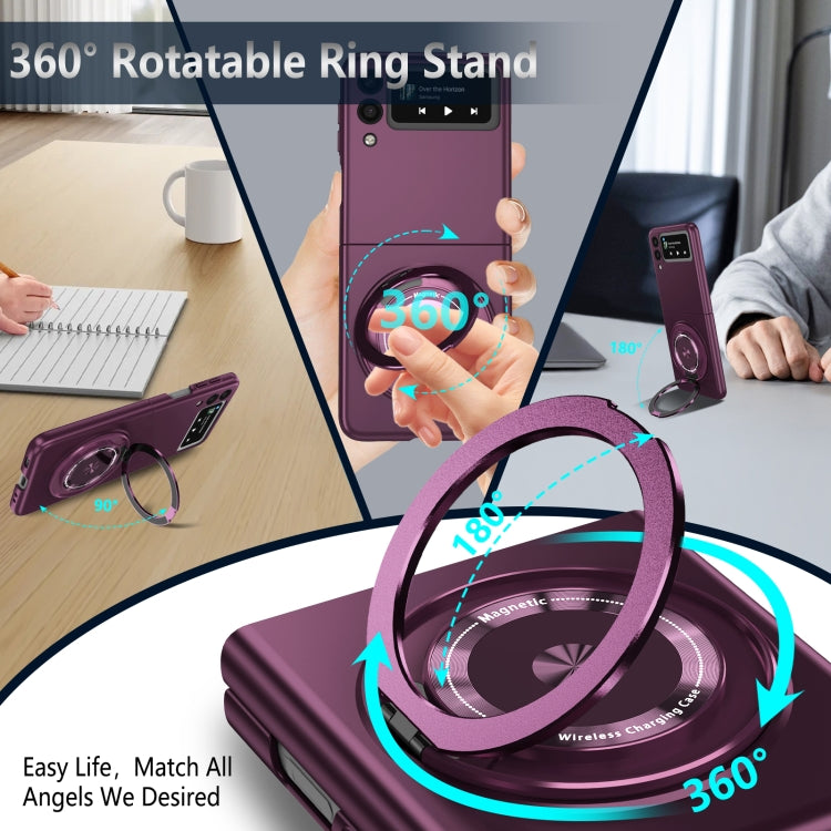 For Samsung Galaxy Z Flip3 360 Rotation Ring Holder MagSafe Shockproof PC Phone Case