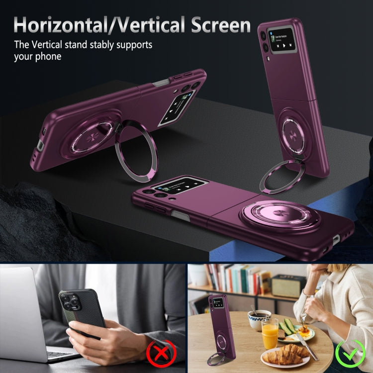 For Samsung Galaxy Z Flip3 360 Rotation Ring Holder MagSafe Shockproof PC Phone Case