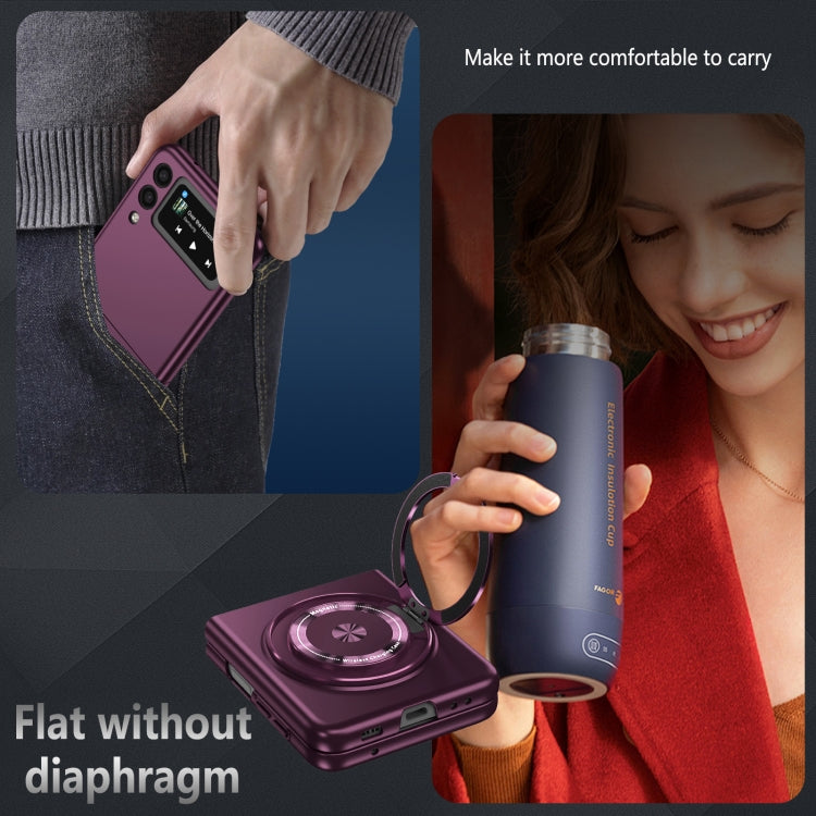 For Samsung Galaxy Z Flip3 360 Rotation Ring Holder MagSafe Shockproof PC Phone Case