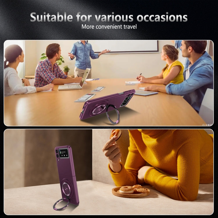 For Samsung Galaxy Z Flip3 360 Rotation Ring Holder MagSafe Shockproof PC Phone Case