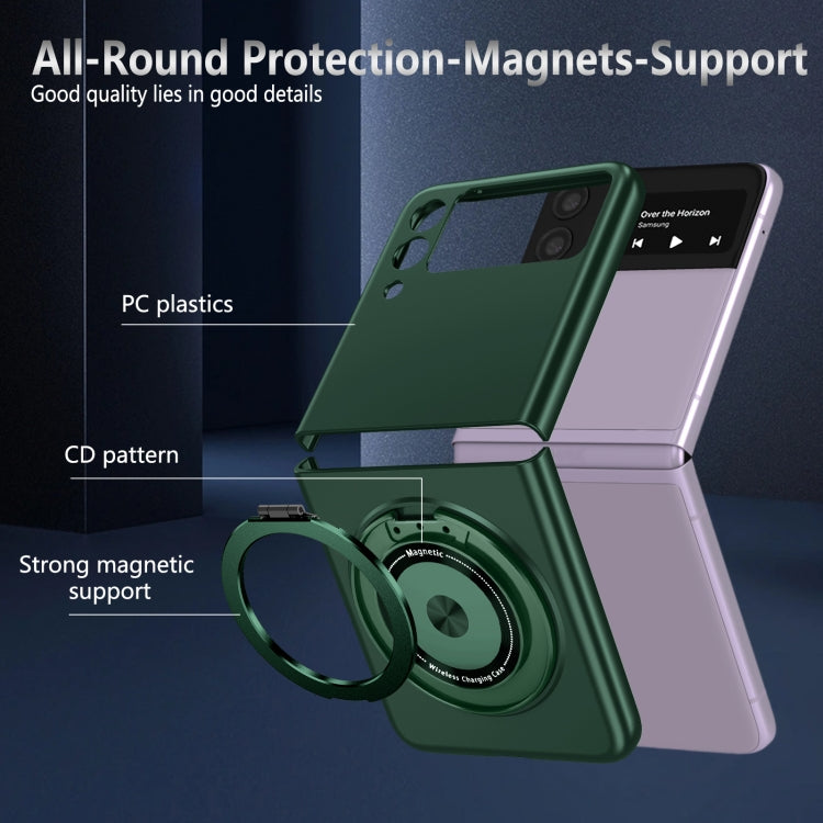 For Samsung Galaxy Z Flip3 360 Rotation Ring Holder MagSafe Shockproof PC Phone Case