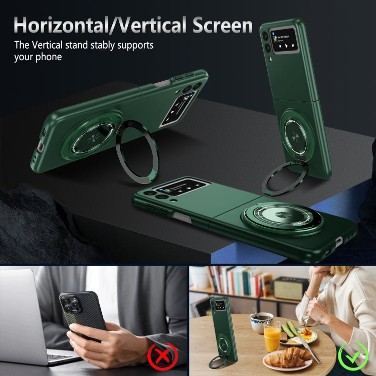 For Samsung Galaxy Z Flip3 360 Rotation Ring Holder MagSafe Shockproof PC Phone Case