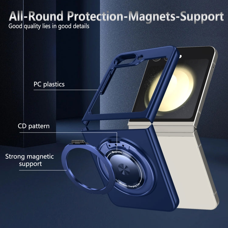 For Samsung Galaxy Z Flip5 360 Rotation Ring Holder MagSafe Shockproof PC Phone Case