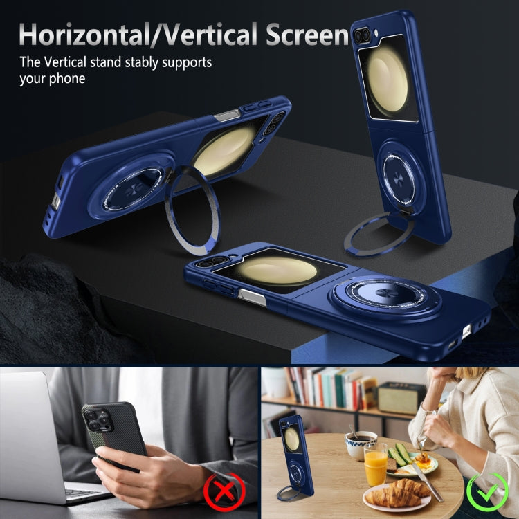 For Samsung Galaxy Z Flip5 360 Rotation Ring Holder MagSafe Shockproof PC Phone Case