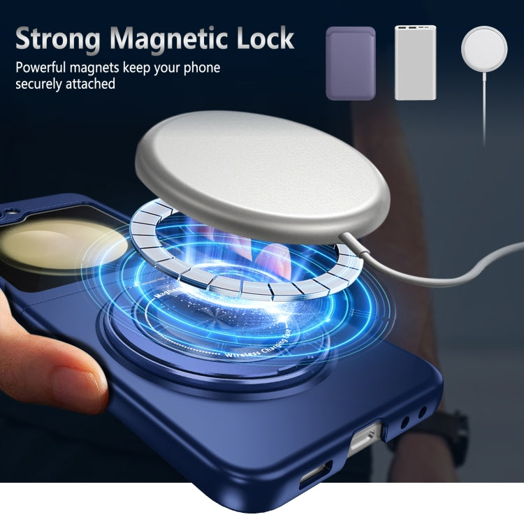 For Samsung Galaxy Z Flip5 360 Rotation Ring Holder MagSafe Shockproof PC Phone Case