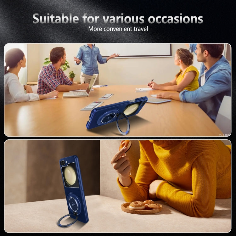 For Samsung Galaxy Z Flip5 360 Rotation Ring Holder MagSafe Shockproof PC Phone Case