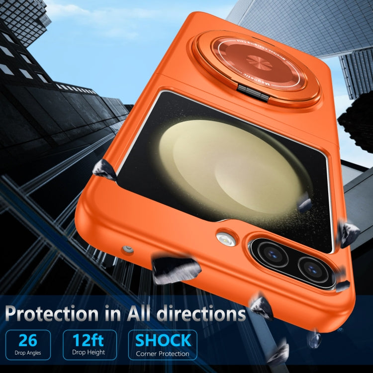 For Samsung Galaxy Z Flip5 360 Rotation Ring Holder MagSafe Shockproof PC Phone Case