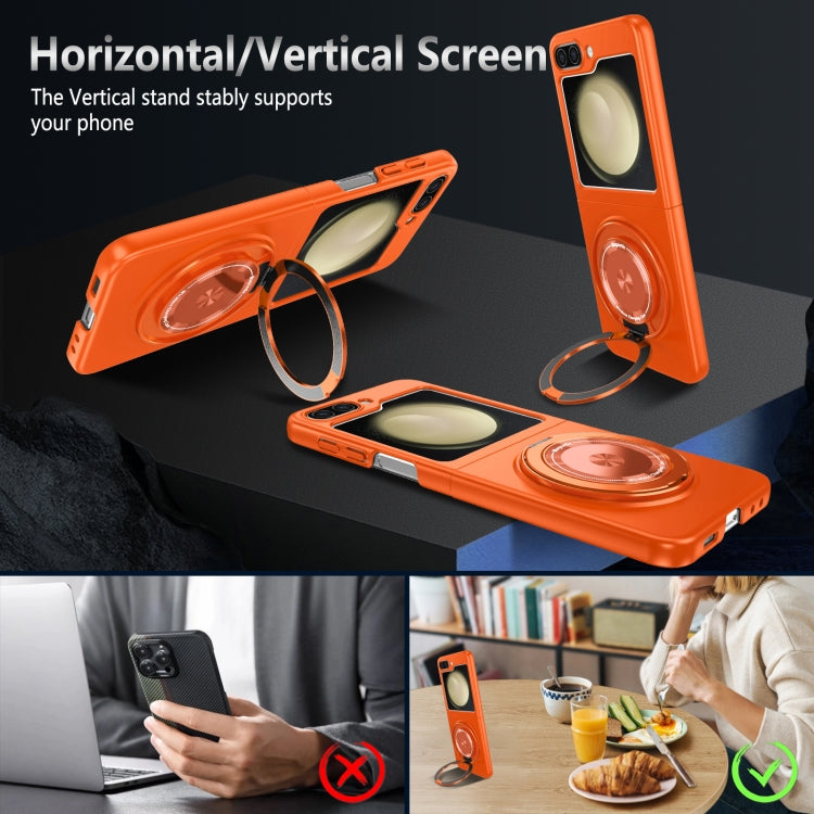 For Samsung Galaxy Z Flip5 360 Rotation Ring Holder MagSafe Shockproof PC Phone Case