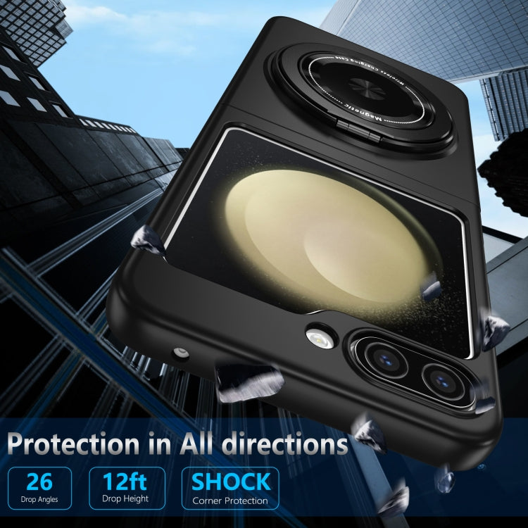 For Samsung Galaxy Z Flip5 360 Rotation Ring Holder MagSafe Shockproof PC Phone Case