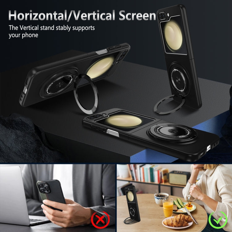 For Samsung Galaxy Z Flip5 360 Rotation Ring Holder MagSafe Shockproof PC Phone Case