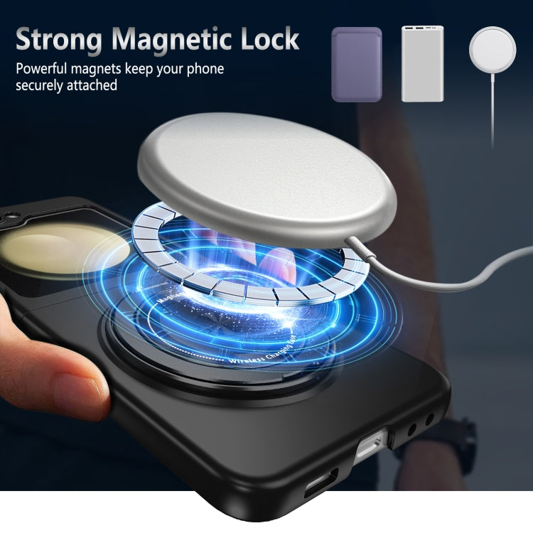 For Samsung Galaxy Z Flip5 360 Rotation Ring Holder MagSafe Shockproof PC Phone Case