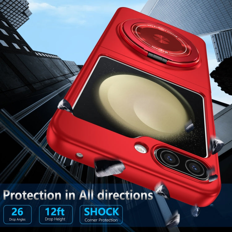 For Samsung Galaxy Z Flip5 360 Rotation Ring Holder MagSafe Shockproof PC Phone Case