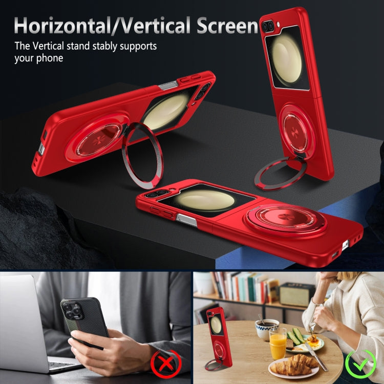 For Samsung Galaxy Z Flip5 360 Rotation Ring Holder MagSafe Shockproof PC Phone Case
