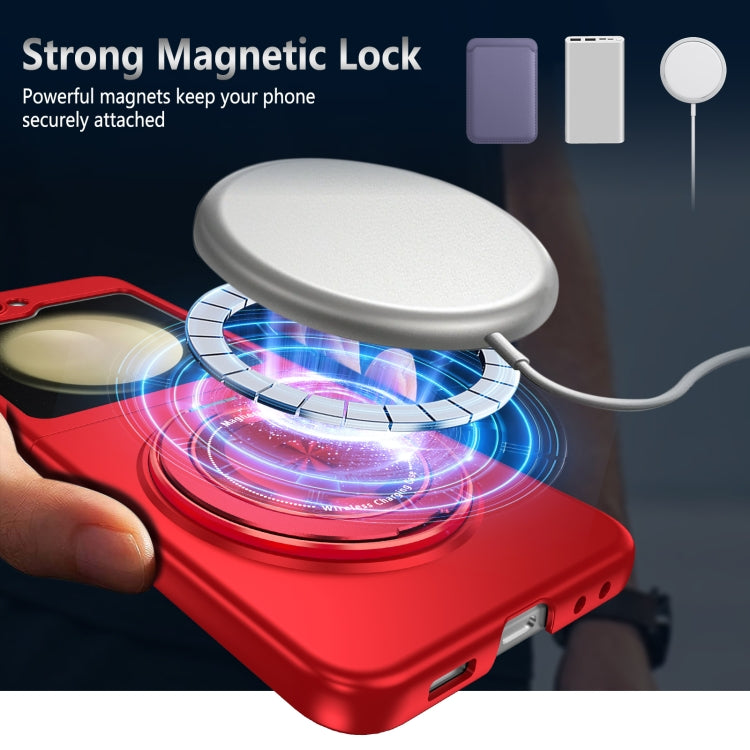 For Samsung Galaxy Z Flip5 360 Rotation Ring Holder MagSafe Shockproof PC Phone Case