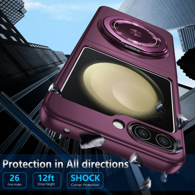 For Samsung Galaxy Z Flip5 360 Rotation Ring Holder MagSafe Shockproof PC Phone Case