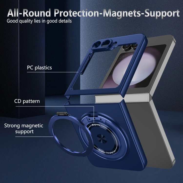 For Samsung Galaxy Z Flip6 / Flip7 FE 360 Rotation Ring Holder MagSafe Shockproof PC Phone Case