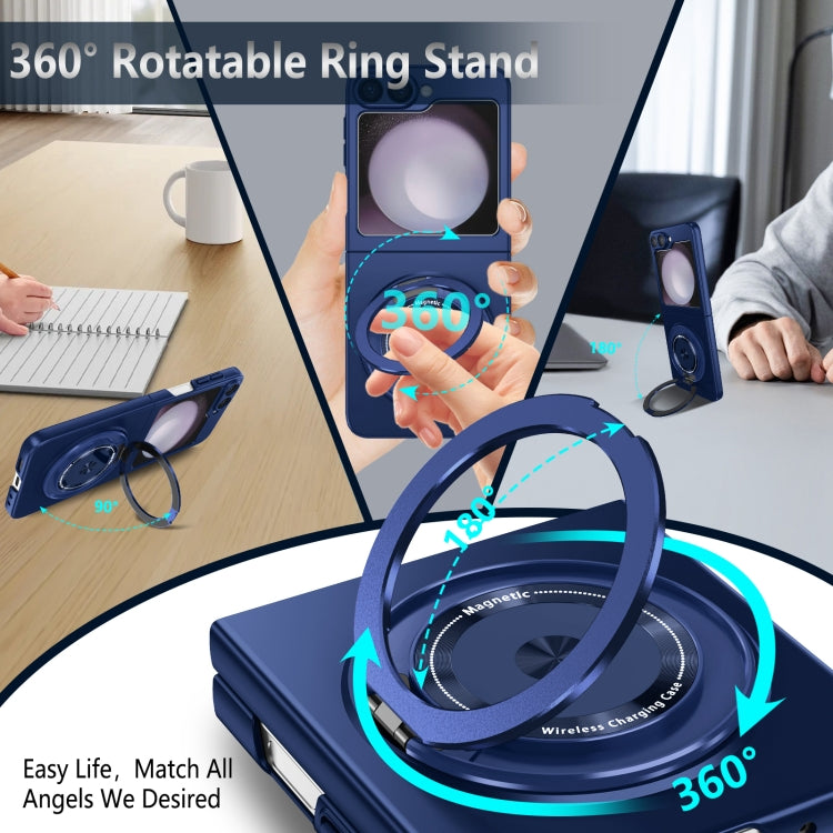 For Samsung Galaxy Z Flip6 / Flip7 FE 360 Rotation Ring Holder MagSafe Shockproof PC Phone Case