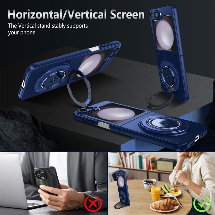 For Samsung Galaxy Z Flip6 / Flip7 FE 360 Rotation Ring Holder MagSafe Shockproof PC Phone Case