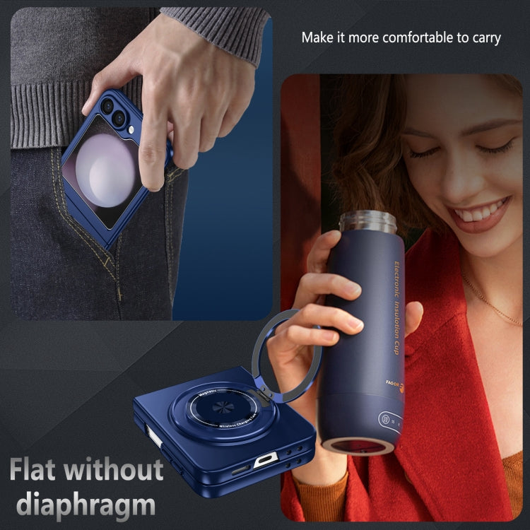 For Samsung Galaxy Z Flip6 / Flip7 FE 360 Rotation Ring Holder MagSafe Shockproof PC Phone Case